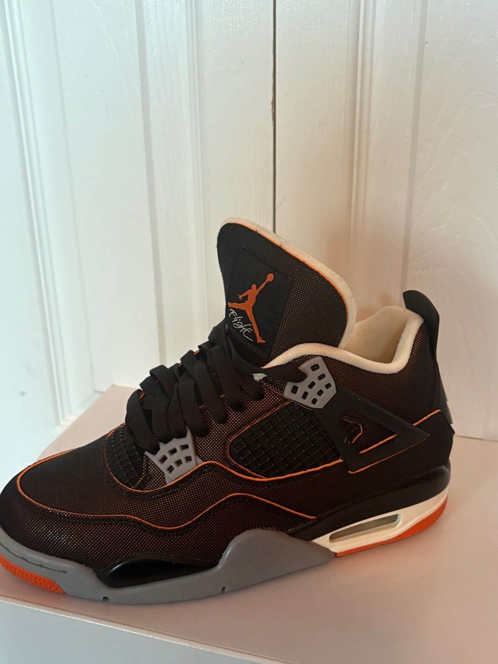 Jordan Men's Black and Orange Retro Sneakers